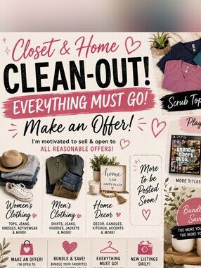 🚨 CLOSET & HOME CLEAN-OUT SALE! 🚨